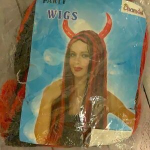 Brand new Halloween Red Black Wig